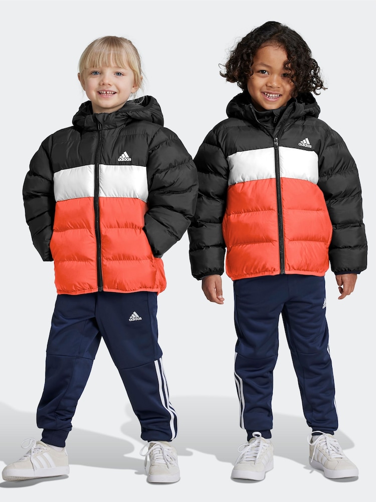 adidas Black/Red Synthetic Down Padded Jacket - Image 1 of 7
