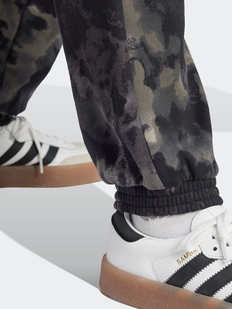 adidas Originals Black Tie Dye 3 Stripe 100% Cotton Joggers - Image 2 of 6