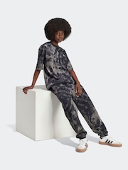 adidas Originals Black Tie Dye 3 Stripe 100% Cotton Joggers - Image 3 of 6
