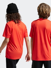 adidas Red Kids Regular Fit Train Essentials Logo T-Shirt - Image 2 of 6