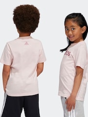 adidas Pink 100% Cotton Essentials Lineage T-Shirt - Image 2 of 3