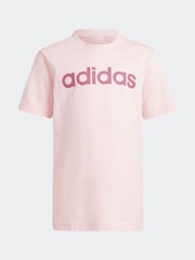 adidas Pink 100% Cotton Essentials Lineage T-Shirt - Image 3 of 3