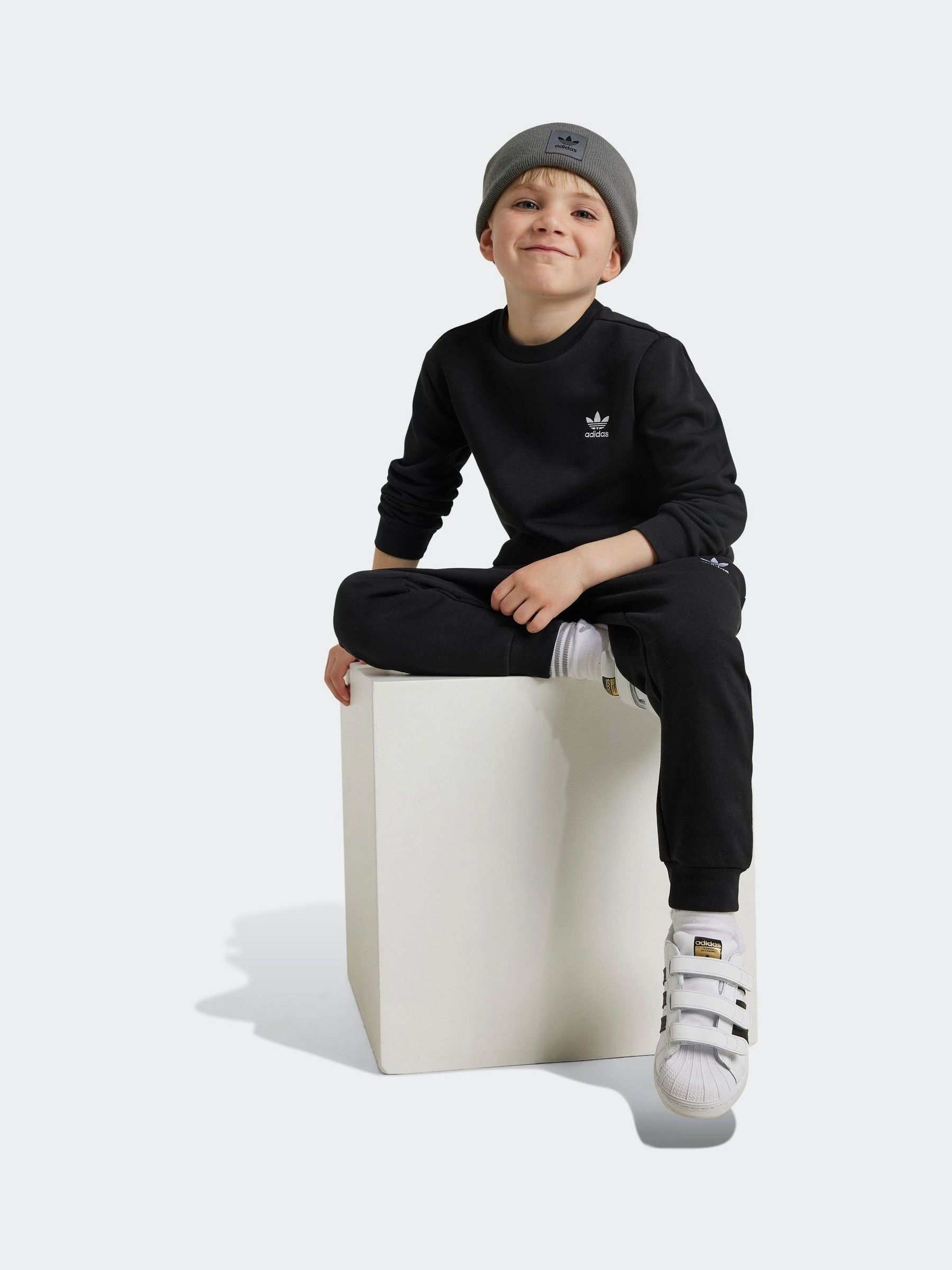 Buy adidas Originals Black Little Kids Sweatshirt and Joggers Set