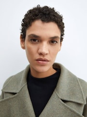 Mango Green Woollen Coat With Belt - Image 5 of 7