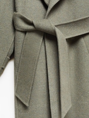 Mango Green Woollen Coat With Belt - Image 7 of 7