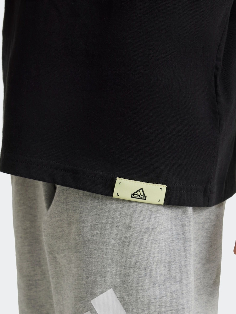 adidas Black 100% Cotton Tech Table T-Shirt - Image 2 of 6