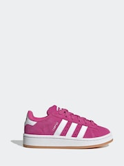 adidas Originals Pink Kids Campus 00s Elastic Lace Trainers - Image 1 of 7
