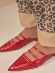 Red Forever Comfort® Point Toe Strappy Mules - Image 4 of 9