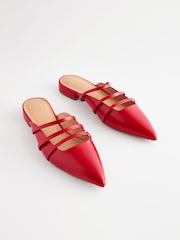 Red Forever Comfort® Point Toe Strappy Mules - Image 5 of 9