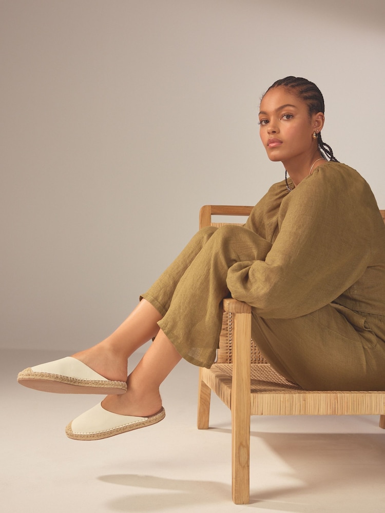 White Forever Comfort® Espadrille Mules - Image 2 of 10