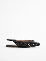 Black Forever Comfort® Sequin Bow Slingback Shoes - Image 5 of 10