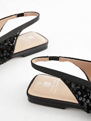 Black Forever Comfort® Sequin Bow Slingback Shoes - Image 7 of 10