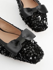 Black Forever Comfort® Sequin Bow Slingback Shoes - Image 8 of 10