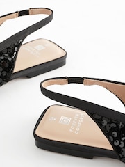 Black Forever Comfort® Sequin Bow Slingback Shoes - Image 9 of 10