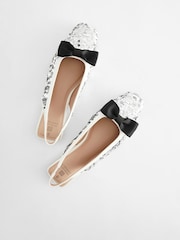 Silver Forever Comfort® Sequin Bow Slingback Shoes - Image 10 of 10