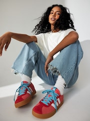adidas Red Marun VL Court 3.0 Trainers - Image 3 of 14