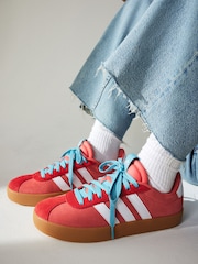 adidas Red Marun VL Court 3.0 Trainers - Image 4 of 14
