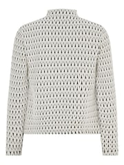 Mint Velvet White Jacquard Zip Top - Image 2 of 3