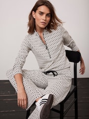 Mint Velvet White Jacquard Zip Top - Image 3 of 3