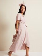 Phase Eight Baby Pink Petite Julissa Wrap Dress - Image 1 of 6