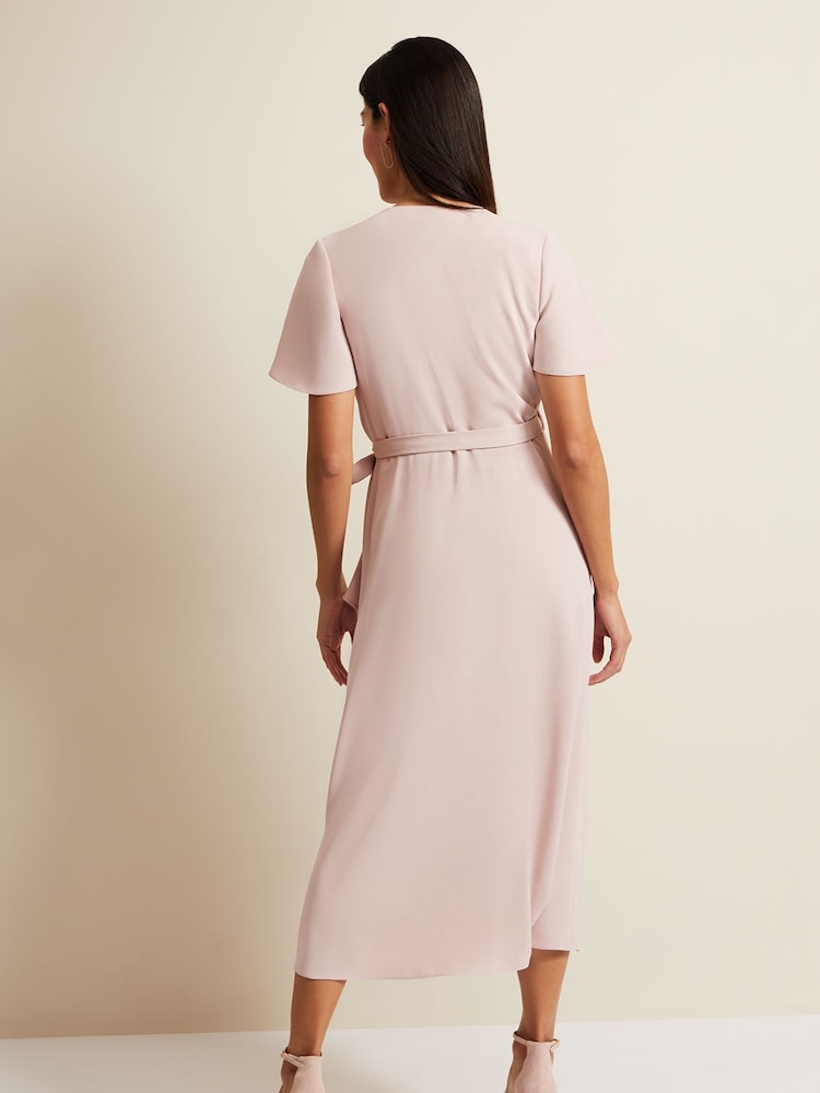 Phase Eight Baby Pink Petite Julissa Wrap Dress - Image 2 of 6