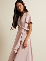 Phase Eight Baby Pink Petite Julissa Wrap Dress - Image 3 of 6