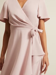 Phase Eight Baby Pink Petite Julissa Wrap Dress - Image 5 of 6