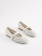 White Forever Comfort® Lasercut Mary Jane Shoes - Image 1 of 6
