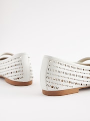 White Forever Comfort® Lasercut Mary Jane Shoes - Image 3 of 6