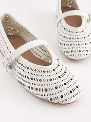White Forever Comfort® Lasercut Mary Jane Shoes - Image 4 of 6