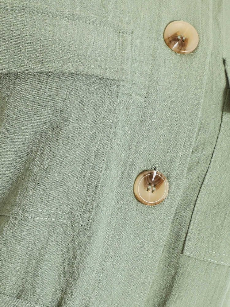 Quiz Green Tie Waist Utility Jacket - Image 5 of 5