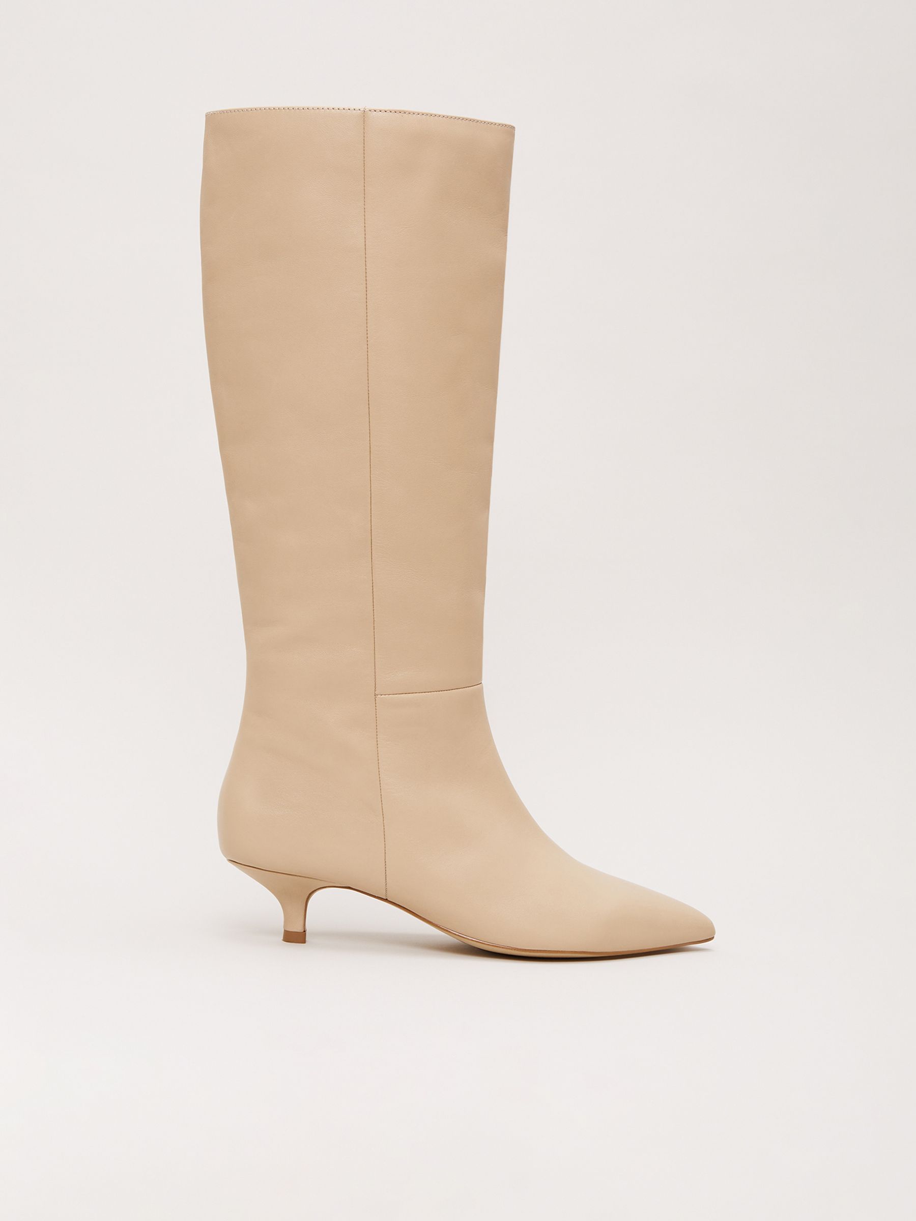 Cream knee high boots hot sale
