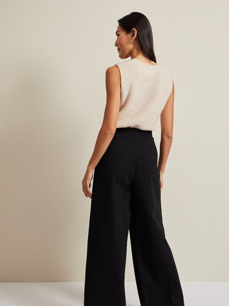 Phase Eight Black Ponte Mila Wide Leg Trousers - Image 2 of 7
