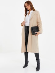 Quiz Natural Trench Coat With Tie Waist - Image 3 of 4