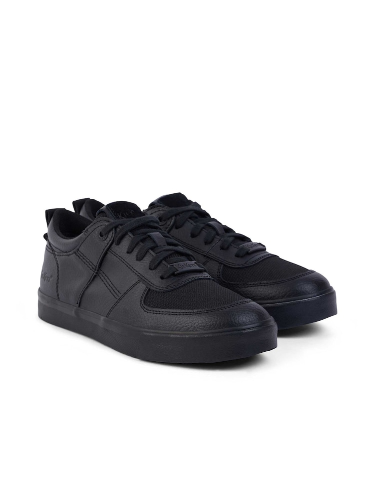 Kickers Black Tovni Lo Mix Mesh Leather Trainers - Image 1 of 5