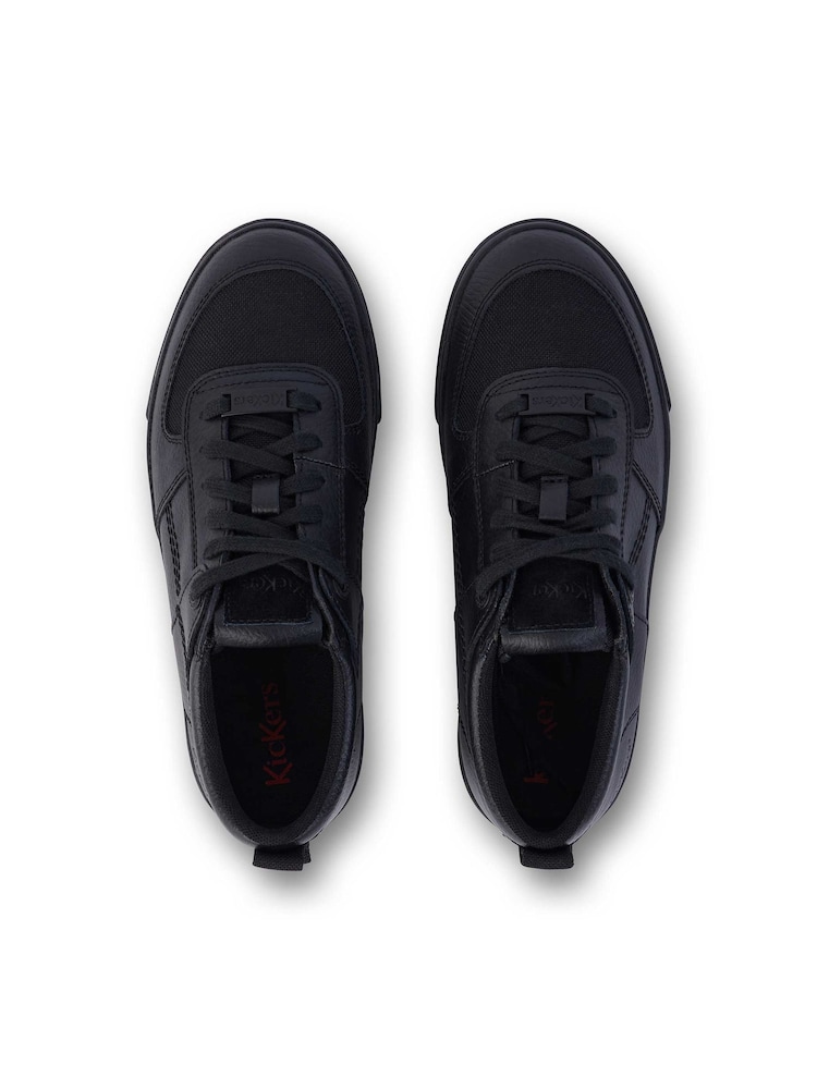 Kickers Black Tovni Lo Mix Mesh Leather Trainers - Image 5 of 5