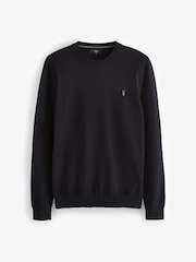 Black Stag Logo Regular Fit Cotton Rich Crew Jumper - Image 6 of 7