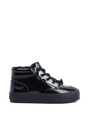 Kickers Black Tovni Stack Hi Flower Patent Trainers - Image 2 of 5