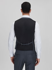 Reiss Airforce Blue Humble Slim Fit Single Breasted Wool Waistcoat - Image 5 of 6