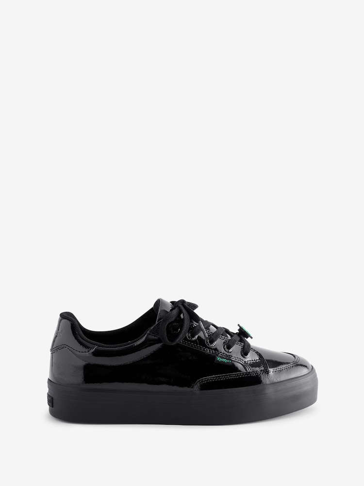 Kickers Black Tovni Stack Lo Flower Patent Trainers - Image 1 of 7