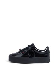Kickers Black Tovni Stack Lo Flower Patent Trainers - Image 2 of 7