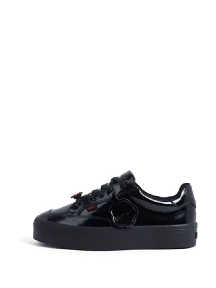Kickers Black Tovni Stack Lo Flower Patent Trainers - Image 2 of 7