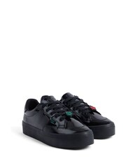 Kickers Black Tovni Stack Lo Flower Patent Trainers - Image 3 of 7
