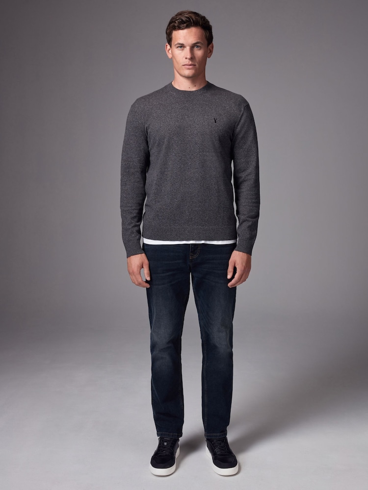 Anthrazitgrau - Baumwollreicher Pullover mit Rundhalsausschnitt in normaler Passform - Bild 2 von 7 Anthrazitgrau - Baumwollreicher Pullover mit Rundhalsausschnitt in normaler Passform - Bild 2 von 7