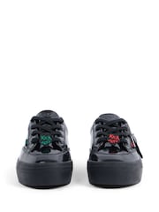 Kickers Black Tovni Stack Lo Flower Patent Trainers - Image 3 of 5