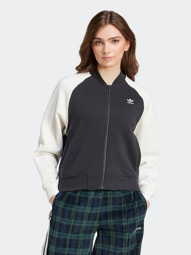 adidas Originals Black Adicolour Classics Trefoil Colleague Jacket - Image 1 of 6