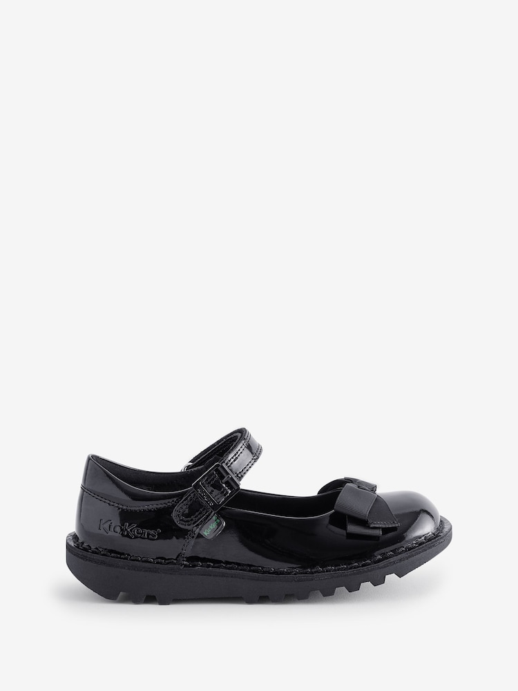 Kickers Black MJ Bow Patent Shoes - Image 1 of 6