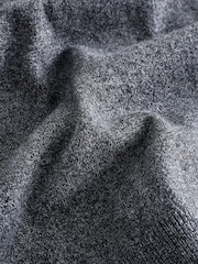 Grey Charcoal Regular Fit Knitted Long Sleeve Polo Shirt - Image 8 of 8