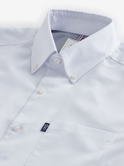 White Regular Fit Short Sleeve Easy Iron Button Down Oxford Shirt - Image 6 of 7