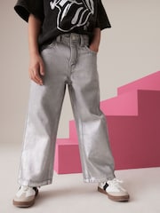 Grey Foil 100% Cotton Wide Leg Jeans (3-16yrs) - Image 1 of 7
